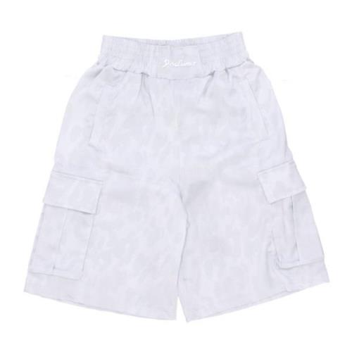 Satin Cargo Shorts voor dames Disclaimer , White , Dames