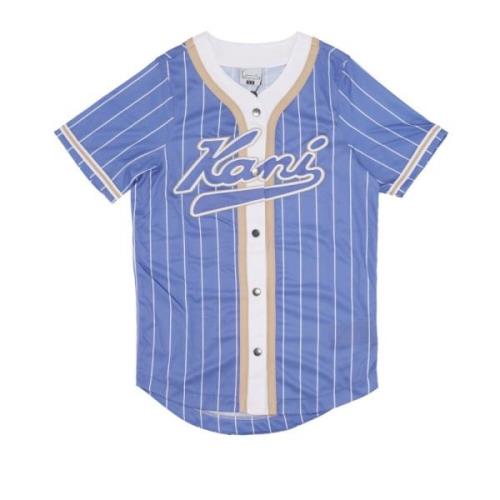 Pinstripe Baseball Shirt met knopen Karl Kani , Multicolor , Dames