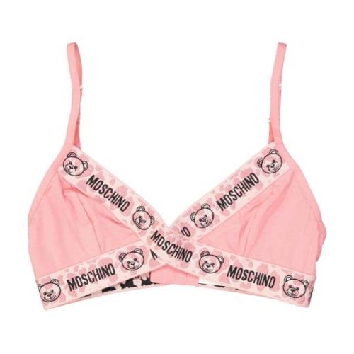 Driehoek bh met Teddy Bear Print Moschino , Pink , Dames