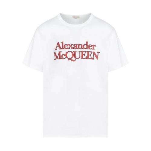 Stijlvol Mid-Weight Katoenen T-Shirt Alexander McQueen , White , Heren