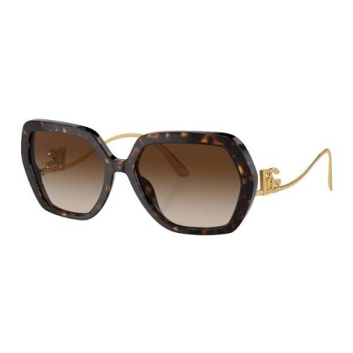 Havana Gold/Brown Shaded Sunglasses Dolce & Gabbana , Brown , Dames