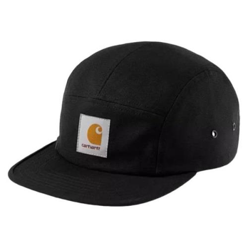 Zwarte Canvas Pet met Platte Klep Carhartt Wip , Black , Heren