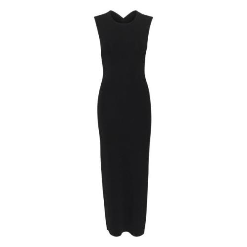 Elegante Zwarte Midi Jurk met Gekruiste Bandjes Gestuz , Black , Dames