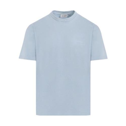 Duster Script T-Shirt Misty Sky Carhartt Wip , Blue , Heren