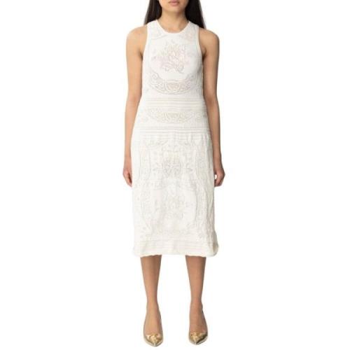 Delicate gebreide midi-jurk Twinset , White , Dames