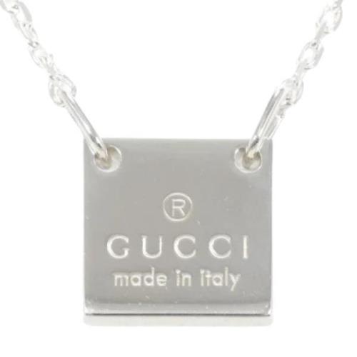 Pre-owned Silver necklaces Gucci Vintage , Gray , Dames