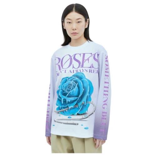 Rose Print Longsleeve T-shirt Burberry , Multicolor , Dames