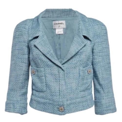 Pre-owned Fabric outerwear Chanel Vintage , Blue , Dames