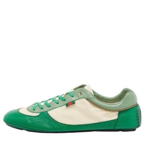 Pre-owned Fabric sneakers Gucci Vintage , Green , Dames