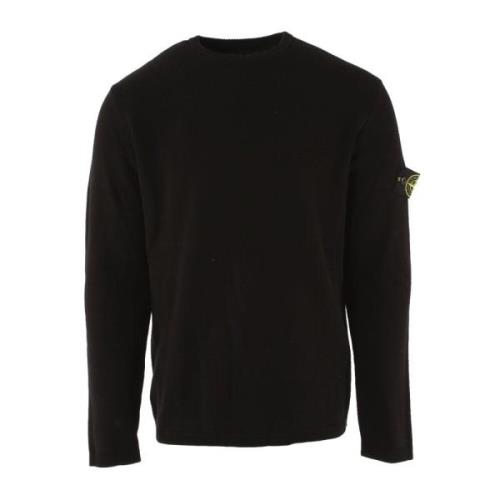 Zwarte Katoenen Trui Stone Island , Black , Heren