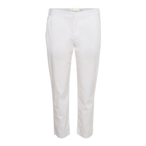 Witte cropped broek met elastische taille InWear , White , Dames