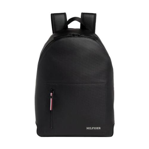 Zwarte Rugzak met Laptopvak Tommy Hilfiger , Black , Heren