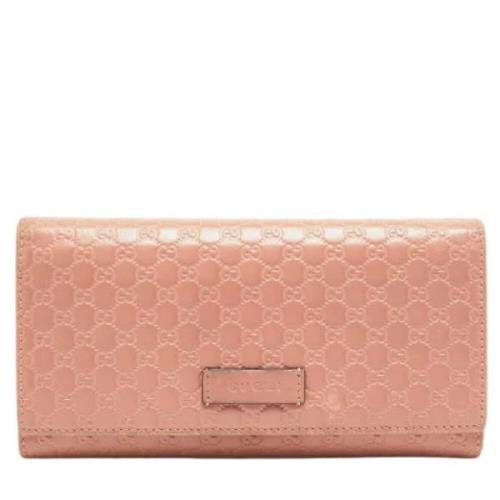 Pre-owned Leather wallets Gucci Vintage , Pink , Dames