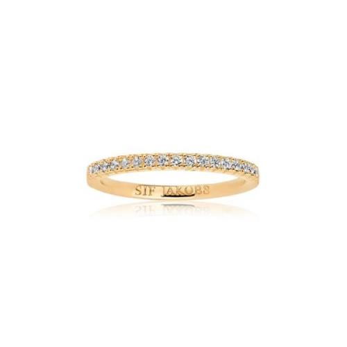 Vergulde Zilveren Ring met Zirkonia Sif Jakobs Jewellery , Yellow , Da...