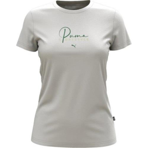 Witte T-shirt met Logoprint Puma , White , Dames