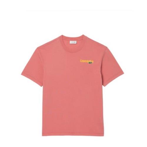 Roze Trendy Katoenen T-shirt Lacoste , Pink , Heren