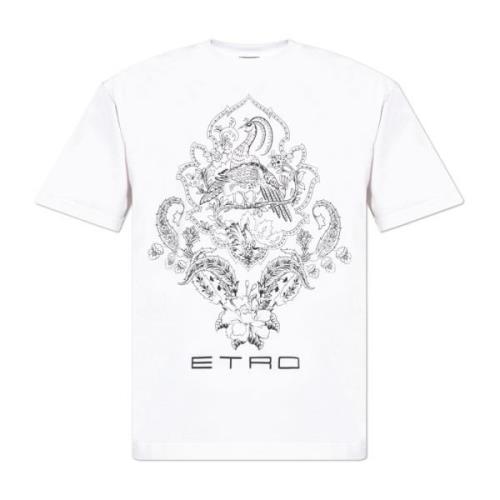 Katoenen T-shirt Etro , White , Heren