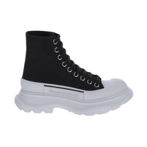 Canvas Hoge Sneaker Alexander McQueen , Black , Dames