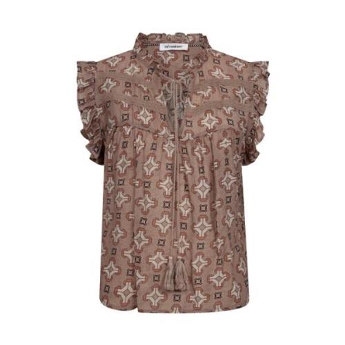 Bruine Tie Top met Ruches Co'Couture , Brown , Dames