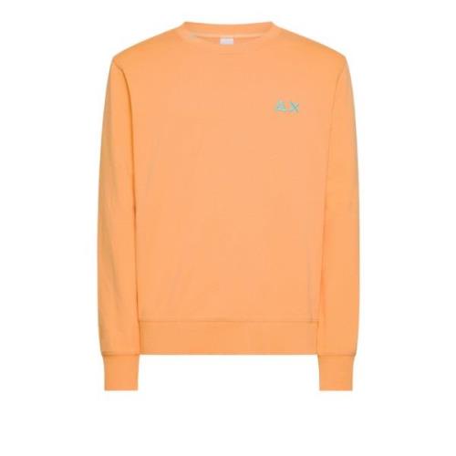Oranje Katoen Polyester Sweatshirt Mannen Sun68 , Orange , Heren