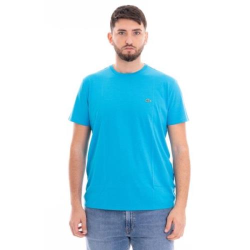 Pima Katoen T-Shirt Lacoste , Blue , Heren