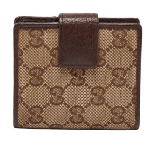 Pre-owned Canvas wallets Gucci Vintage , Beige , Dames