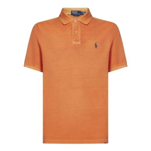 Oranje Polo Shirt Klassieke Pasvorm Ralph Lauren , Orange , Heren