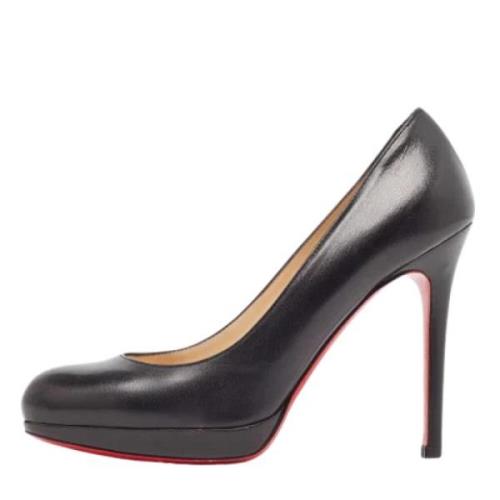 Pre-owned Leather heels Christian Louboutin Pre-owned , Black , Dames