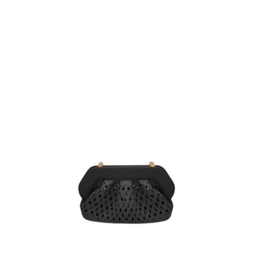 Zwarte Stro Clutch Tas THEMOIRè , Black , Dames