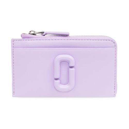 Leren portemonnee met logo Marc Jacobs , Purple , Dames