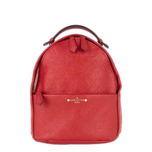 Pre-owned Leather backpacks Louis Vuitton Vintage , Red , Dames