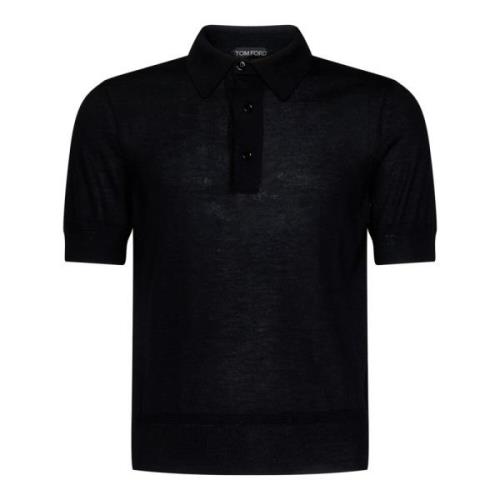 Luxe Zwarte Poloshirt Tom Ford , Black , Heren