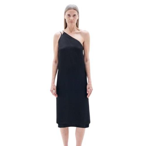 Zwart Asymmetrisch Seersucker Jurk Filippa K , Black , Dames