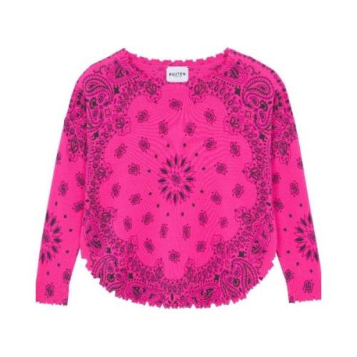 Neon Rose Cashmere Bandana Sweater Kujten , Pink , Dames