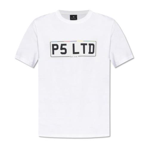 Bedrukt T-shirt PS By Paul Smith , White , Heren