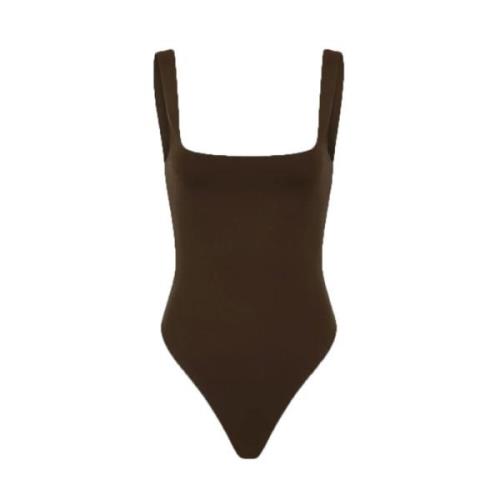 Square Neck Bodysuit Entire Studios , Brown , Dames