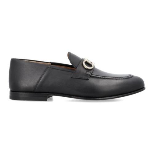 Zwarte Loafer Muiltje met Gancini Gesp Salvatore Ferragamo , Black , H...