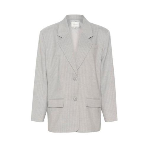 Gestreepte Oversized Blazer Gestuz , Gray , Dames