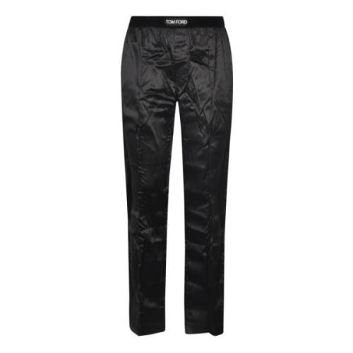 Zwarte Zijdeblend Broek Tom Ford , Black , Heren