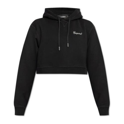 Hoodie met logo Dsquared2 , Black , Dames