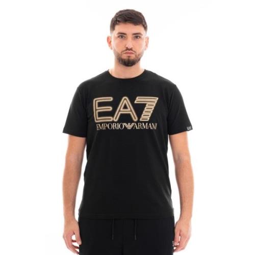 Heren T-shirt Casual Stijl Emporio Armani EA7 , Black , Heren
