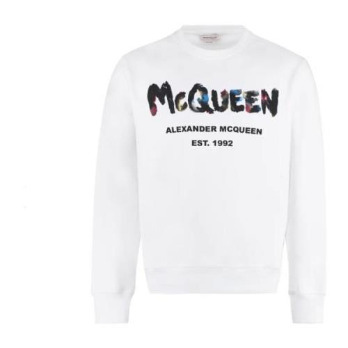 Witte Katoenen Sweatshirt Ss23 Alexander McQueen , White , Heren