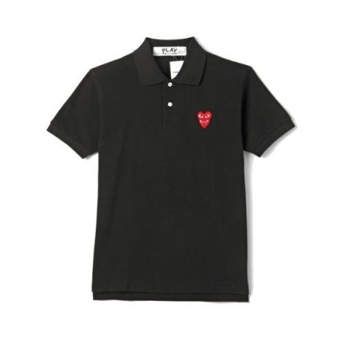 Zwarte Polo Shirt Comme des Garçons Play , Black , Heren