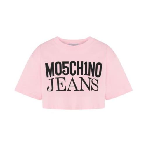 Korte Mouw Mode T-Shirt Moschino , Pink , Dames