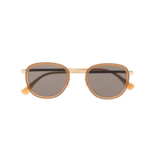 Stijlvolle A56 Glossy Gold/Brown Zonnebril Mykita , Brown , Unisex