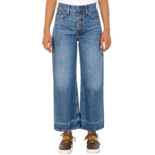 Wijde Crop Straight Jeans voor Vrouwen Ralph Lauren , Blue , Dames