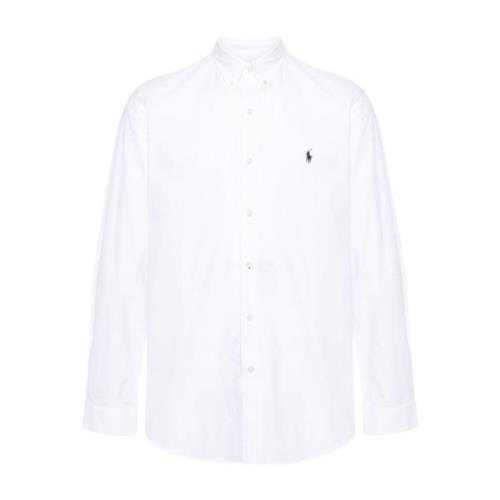 Witte Stretch Katoenen Poplin Overhemd Ralph Lauren , White , Heren