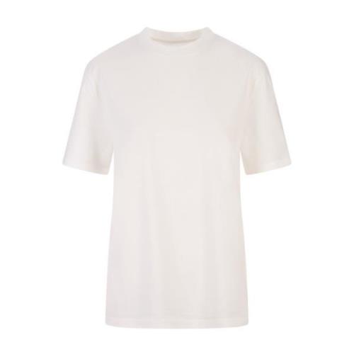 Wit T-shirt met Logoprint Jil Sander , White , Dames