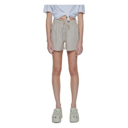 Linnen Pull-Up Shorts Lente/Zomer Collectie Only , Beige , Dames
