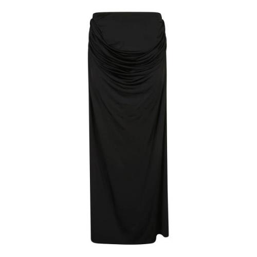 Zwarte Maxi Rok met Plooien Magda Butrym , Black , Dames